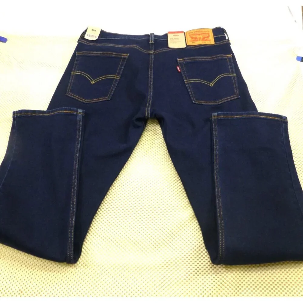 Levis 513 Slim Straight Stretch Jeans 34X32 Mens Original Riveted Denim - Picture 5 of 10